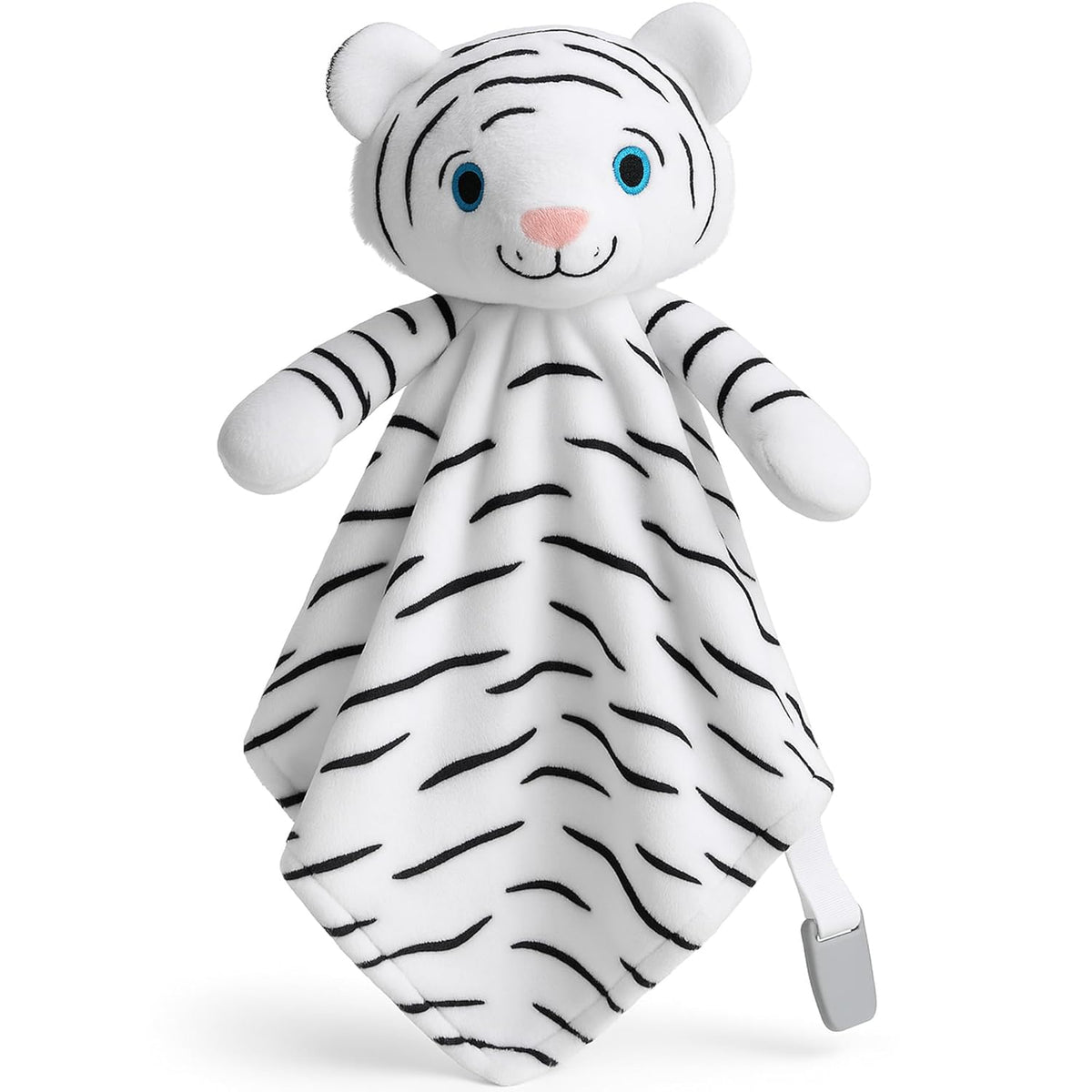 Love By Emi Baby Music Lovey White Tiger, Baby Sleep Soother for Crib & Cuddle Bedtime, White Noise