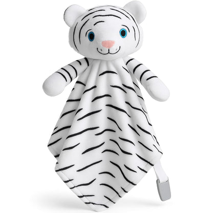 Love By Emi Baby Music Lovey White Tiger, Baby Sleep Soother for Crib & Cuddle Bedtime, White Noise