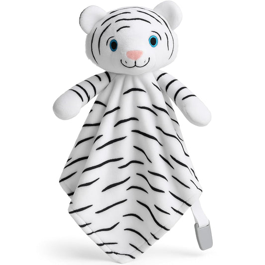 Love By Emi Baby Music Lovey White Tiger, Baby Sleep Soother for Crib & Cuddle Bedtime, White Noise