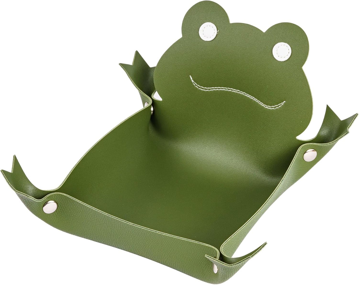 Frog Dice Tray, Foldable Dice Rolling Tray, Portable Storage Accessories Desk Organizer for DND