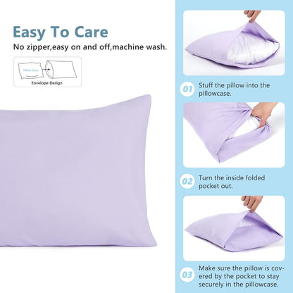 TILLYOU Toddler Pillowcase 2 Pack with Envelope Closure,13" x 18" Silky Soft Microfiber Travel Kids