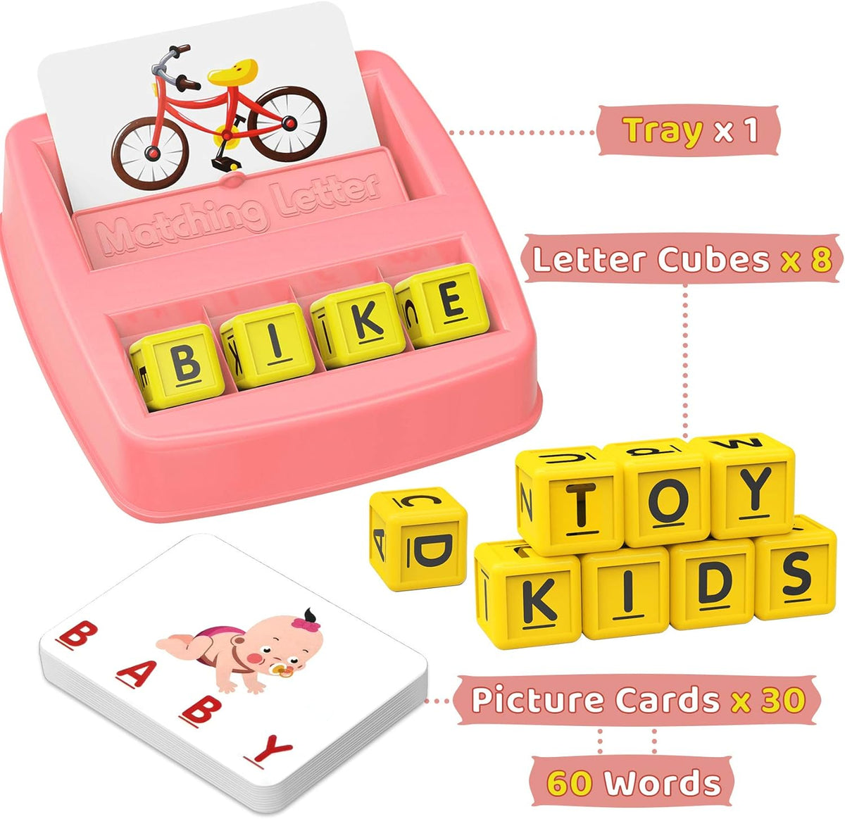 Educational Toys for 3-5 Year Old Girls Gifts, Matching Letter Game Preschool ABC Learning Toys for