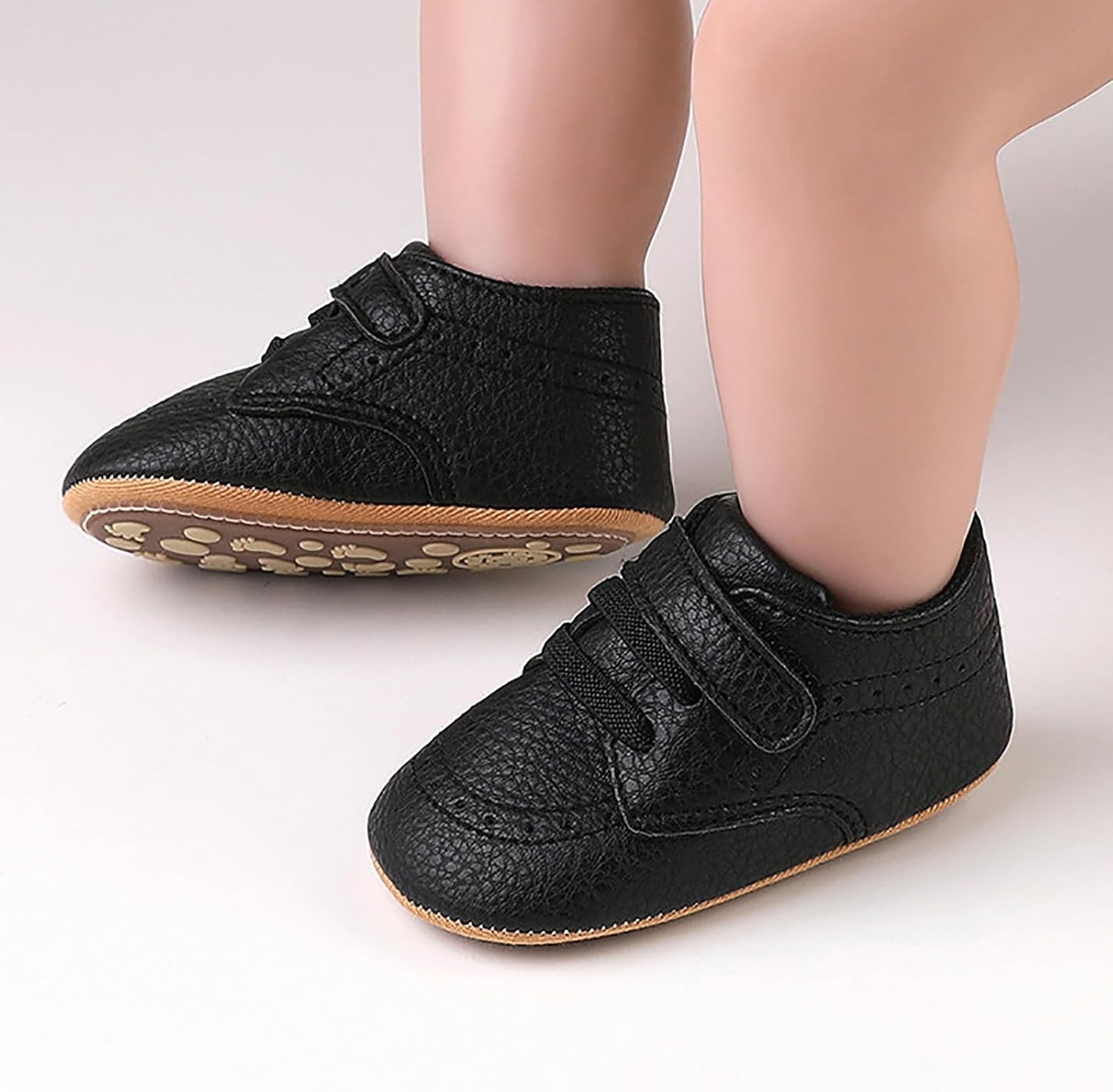 SOFMUO Baby Boys Girls High Top Ankle PU Leather Sneakers Soft Rubber Sole Infant Moccasins Newborn