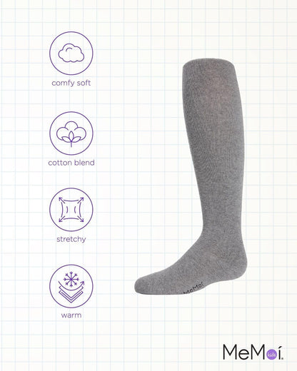 MeMoi Soft Pima Cotton Tights for Girls, Soft and Lightweight Opaque Tights for girls - Sizes 8 to