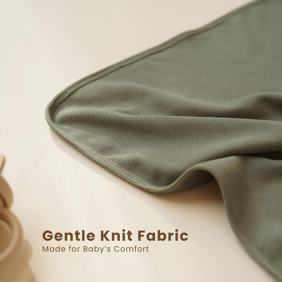 Konssy Knit Baby Blanket 2 Pack, Soft Ribbed Swaddle Receiving Blankets for Boys & Girls