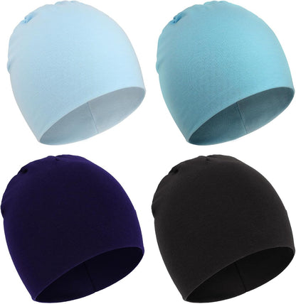 DRESHOW BQUBO 4 Pieces Baby Beanie Newborn Toddler Soft Cute Knit Hat Hospital Hats for Baby Boys