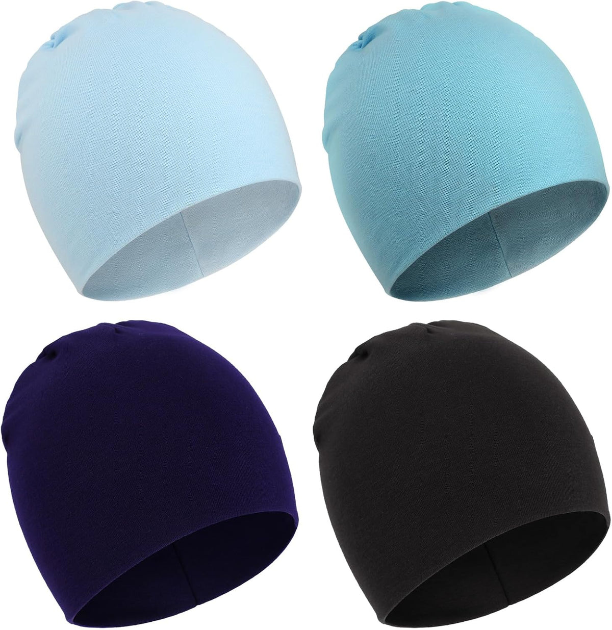 DRESHOW BQUBO 4 Pieces Baby Beanie Newborn Toddler Soft Cute Knit Hat Hospital Hats for Baby Boys