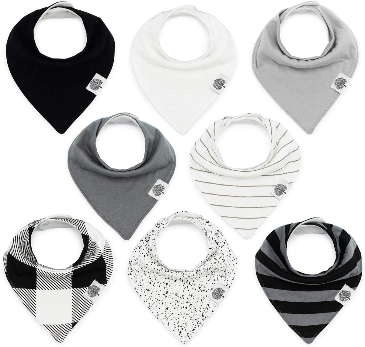 Parker Baby Bandana Drool Bibs 8 Pack Baby Bibs for Boys, Girls, Unisex - Soft & Stylish Teething