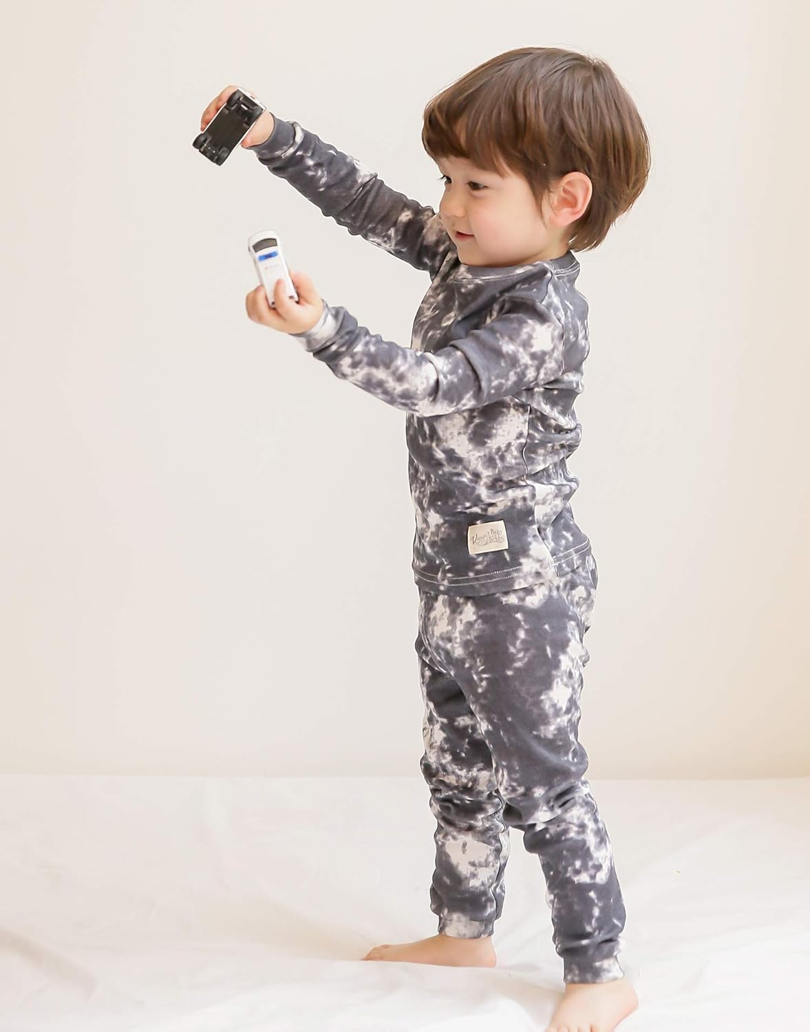 VAENAIT BABY 12M-12Y Toddler Kids Boys Girls 100% Cotton Marbling Tiedye Sung Fit Sleepwear Pajamas
