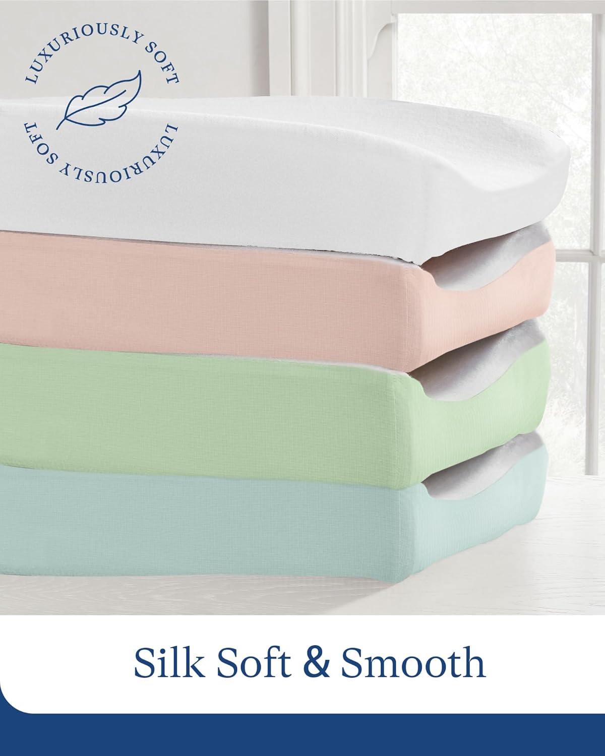 Supersoft Diaper Changing Pad Covers, 2-Pack Premium Bamboo Viscose Change Table Pad Covers for