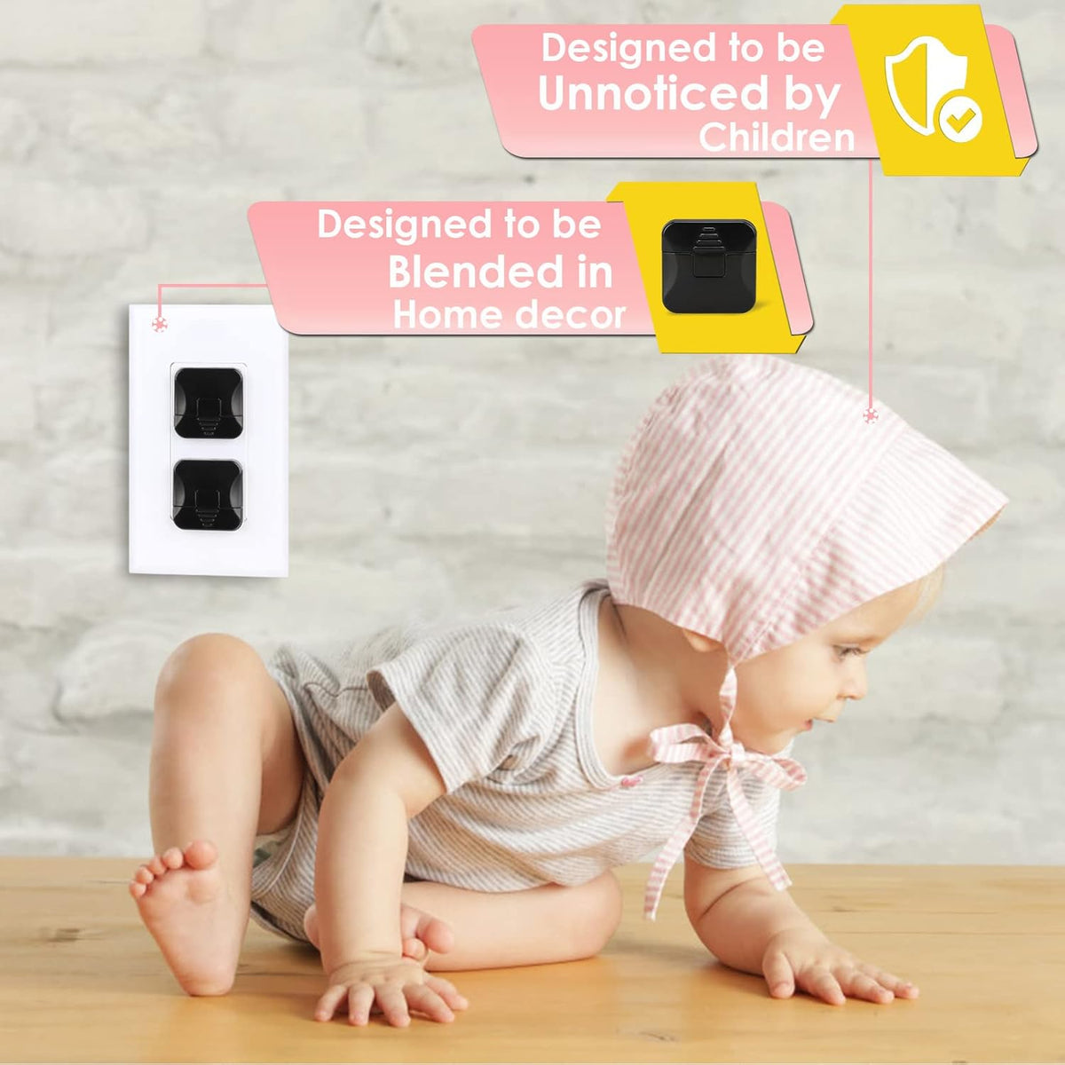 Outlet Covers Babepai 38-Pack Black Child Proof Electrical Protector Safety Improved Baby Safety