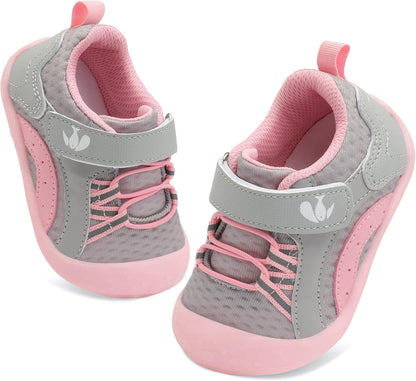 FEETCITY Wide Baby Shoes Boys Girls Baby Barefoot Shoes Breathable Infant Walking Shoe Crib Sock
