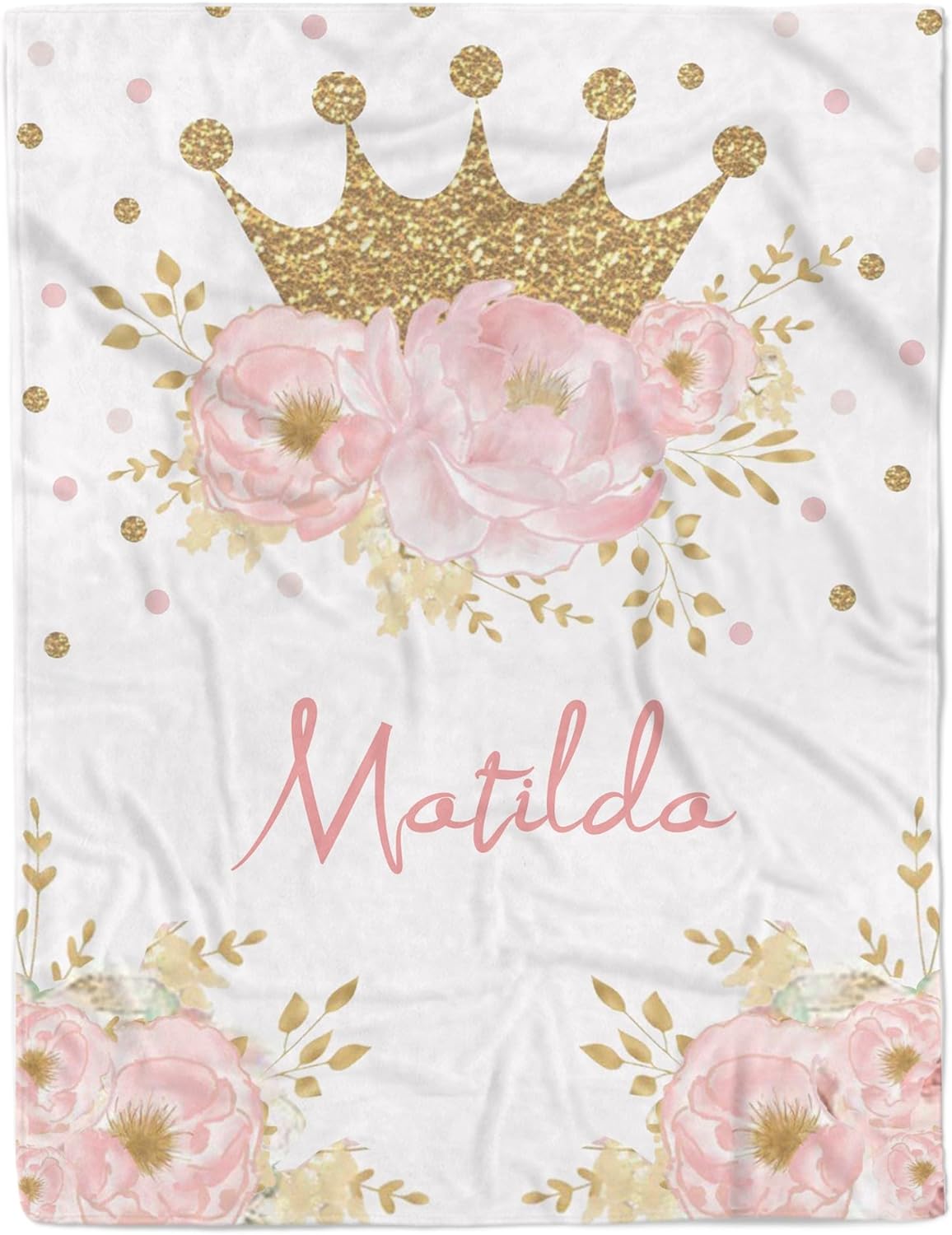 Personalized Crown Blanket for Baby Girl Custom Gifts for Baby Shower Birthday Christmas Customized