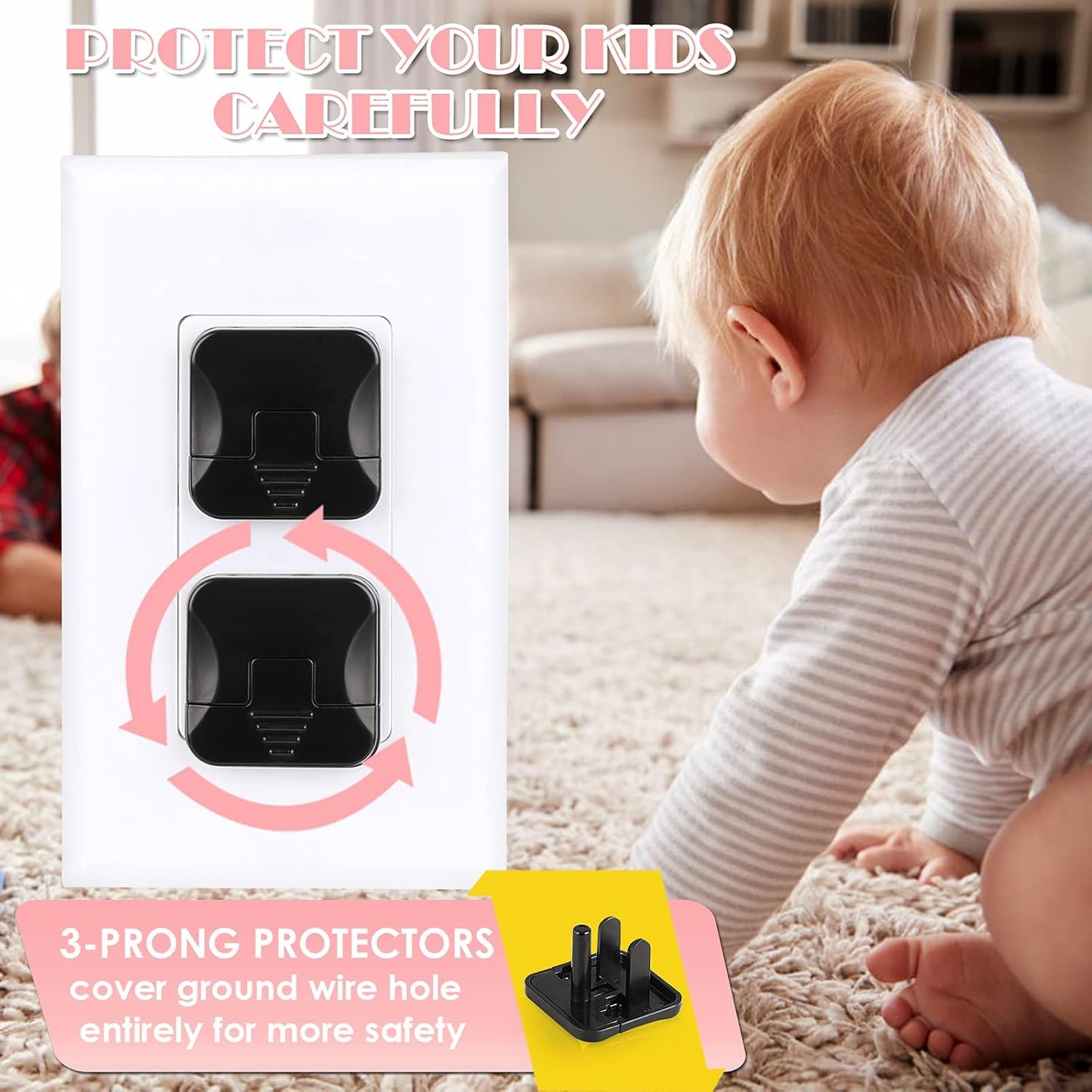 Outlet Covers Babepai 38-Pack Black Child Proof Electrical Protector Safety Improved Baby Safety