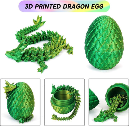 4PCS 3D Printed Dragon Eggs with Dragon Inside Articulated Crystal Dragon Mystery Dragon Egg Fidget