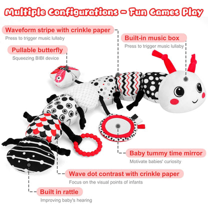 Baby Toys 0-12 Months - Musical Caterpillar Stuffed Animal Soft Plush Toys for Infant Girls Boys 3