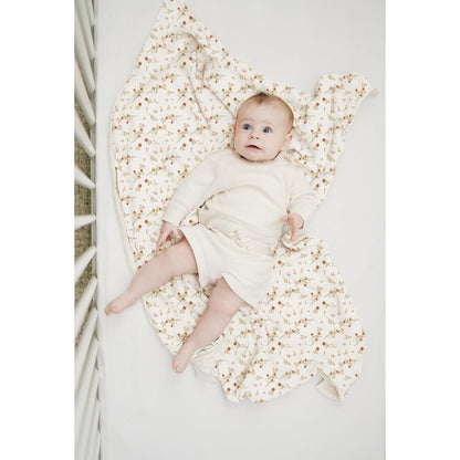 Konssy Baby Blankets for Unisex Boys Girls, Super Soft Nursery Minky Blankets with Muslin Cotton