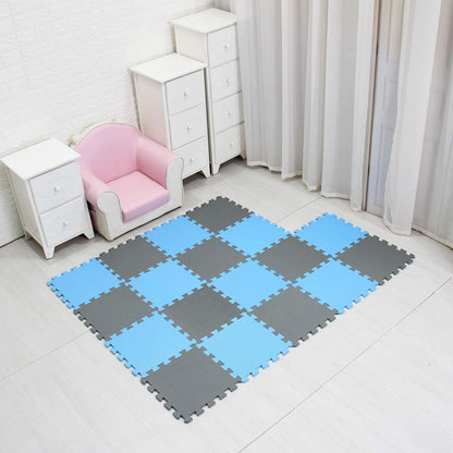 MQIAOHAM® 18 Pieces Puzzle Play Mats, Soft Baby Play Mat, Kids Interlocking Foam Floor Tiles