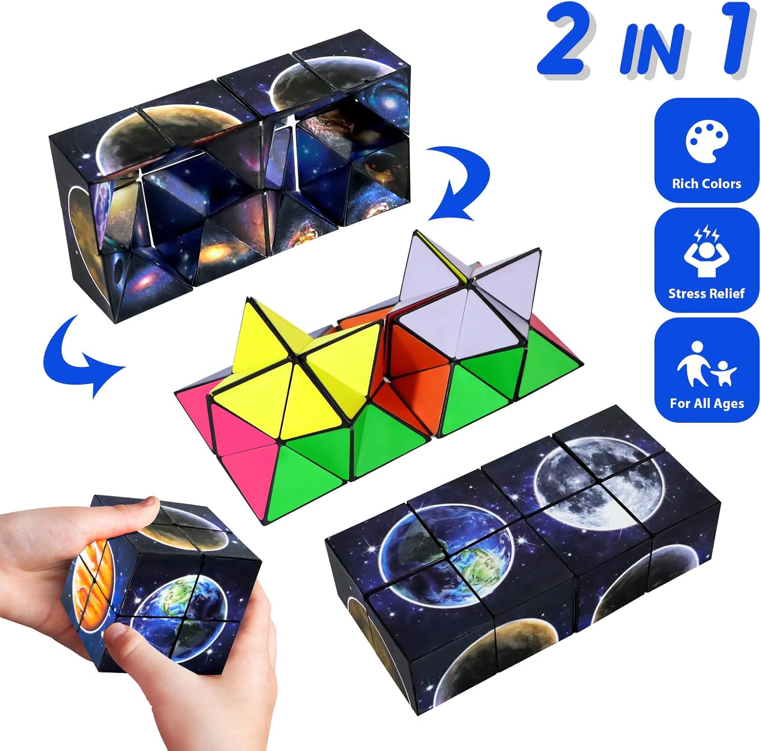 Toys for Boys Age 6-12 Birthday Gifts for 6 7 8 9 10 Year Old Boy Girls, Fidget Toys Infinity Cubes