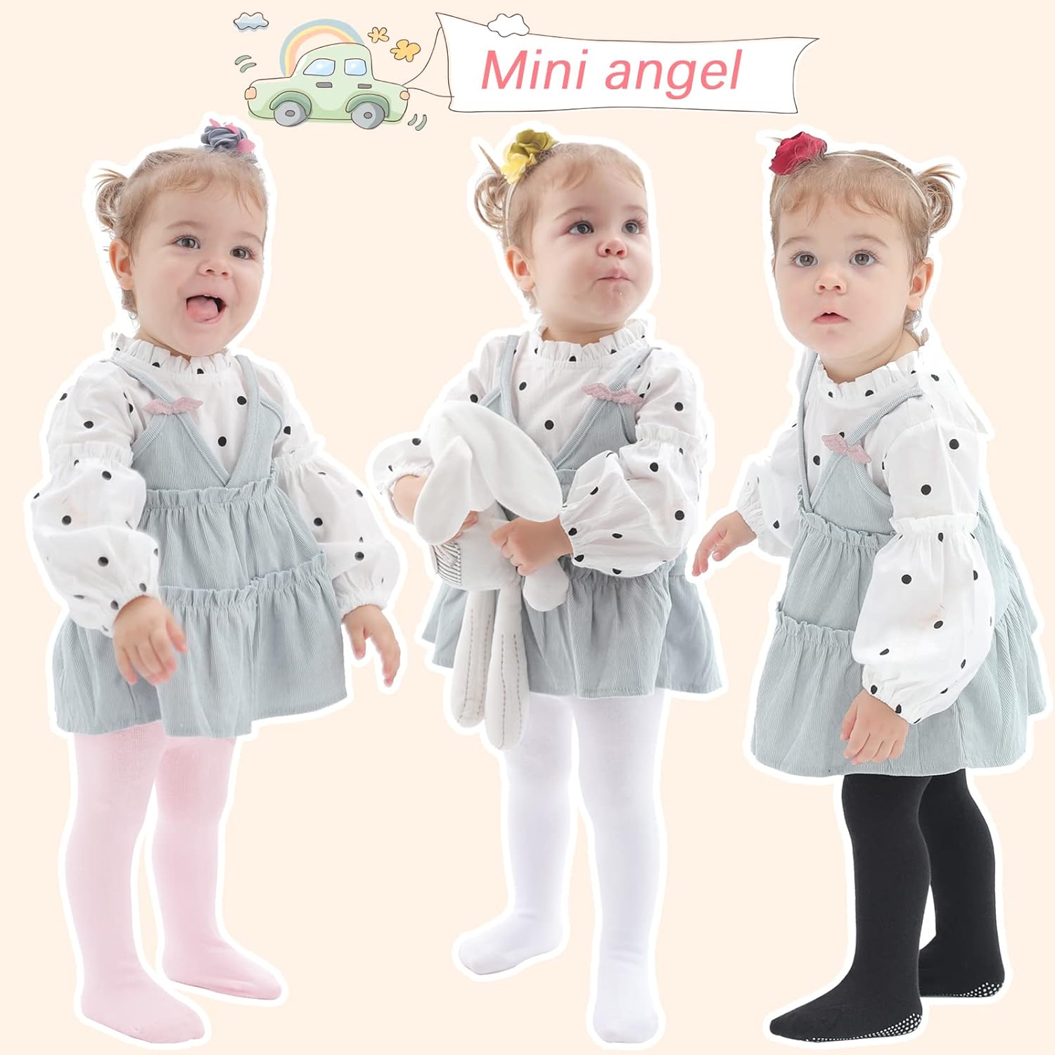 Mini angel Baby Tights Non Slip Baby Girl Tights Seamless Cotton Pantyhose Toddler Stockings Winter