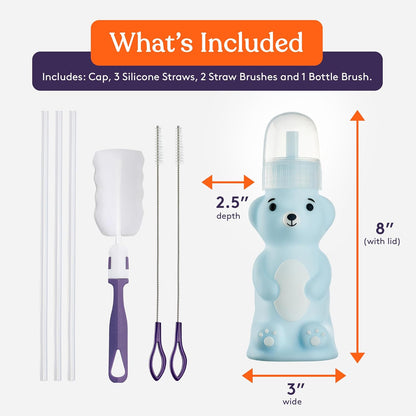 Special Supplies Honey Bear Straw Cup Long Straws, Squeezable Therapy and Special Needs Assistive