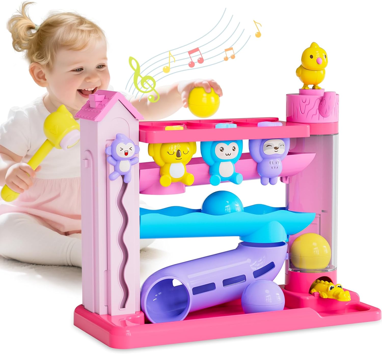 Toddler Musical Toys for 1+ Years Old Girls,Fine Motor Skills Developmental Baby Toy 12-18-24+
