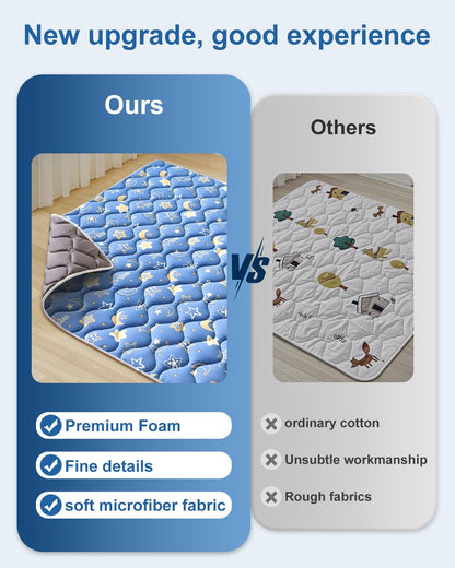 Odorless Premium Foam Baby Play Mat 50" x 50", Soft Microfiber Fabric Crawling Mat for Floor