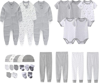 Newborn Layette Gift Set 27-Piece Baby Girl Clothes Bodysuits, Pants Essentials and Accessories