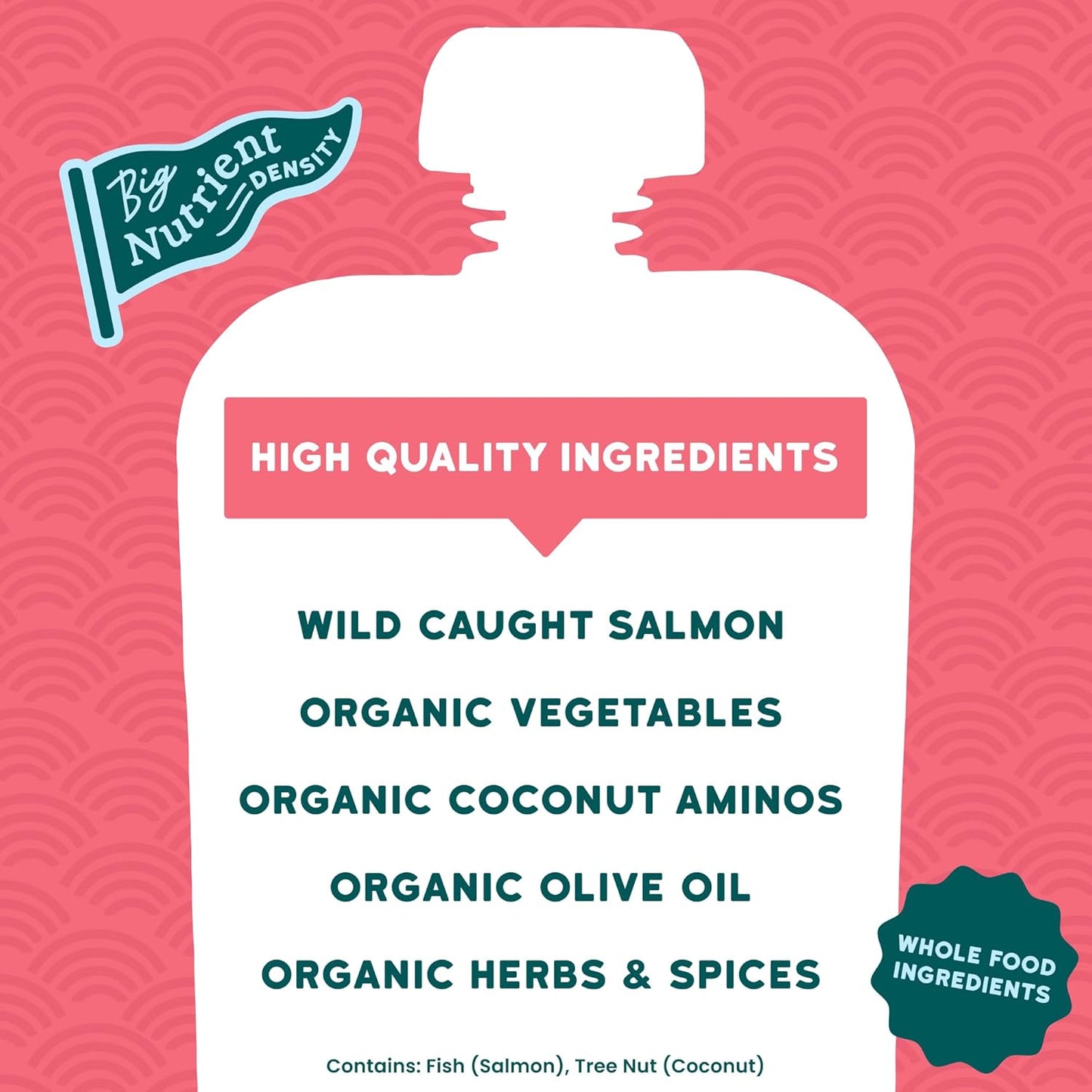 Serenity Kids 6+ Months Salmon Teriyaki Baby Food Puree Pouch - Organic Veggies & Ethically Sourced