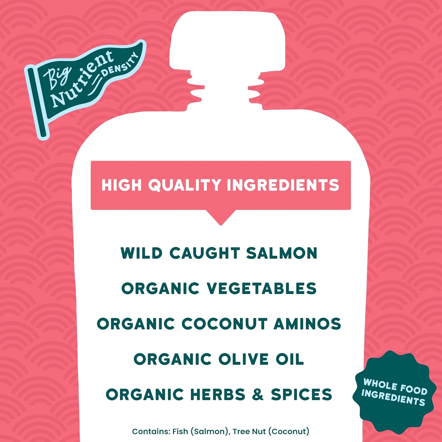 Serenity Kids 6+ Months Salmon Teriyaki Baby Food Puree Pouch - Organic Veggies & Ethically Sourced