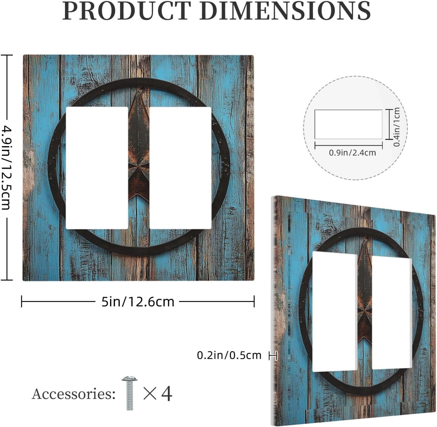 Decorative Outlet Covers Rustic Wood Country Barn Texas Star On Teal 2 Gang Double Gfci Rocker