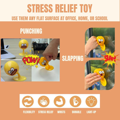 Desktop Punching Bag - 4.41 x 2.76 Inches, Light-Up Stress Relief Toy with Suction Cup Base