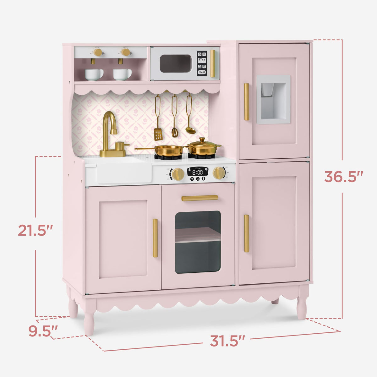 Best Choice Products Play Kitchen for Kids, Cottage Style Kids Kitchen Playset for Toddlers