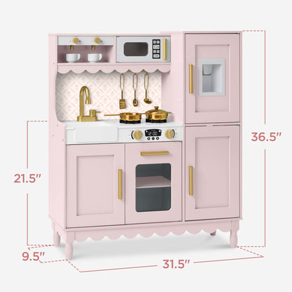 Best Choice Products Play Kitchen for Kids, Cottage Style Kids Kitchen Playset for Toddlers