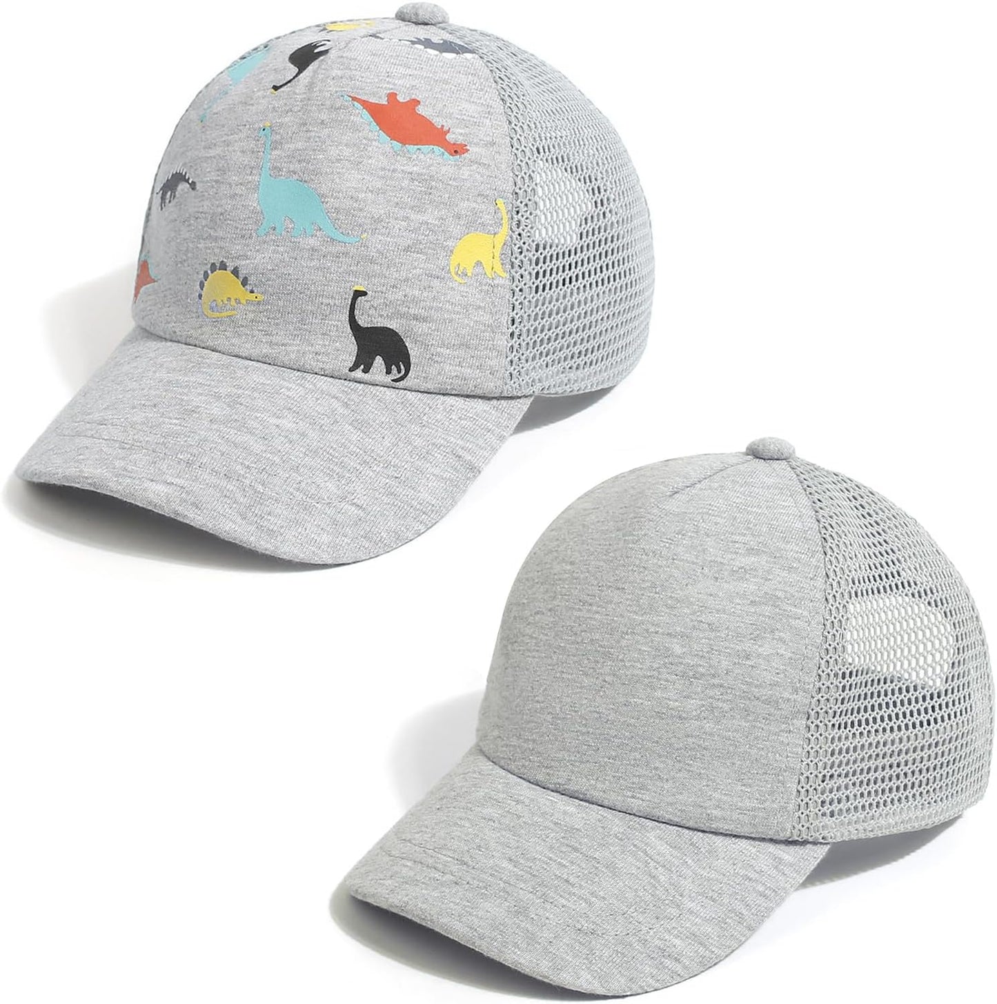 Duoyeree Toddler Baseball Cap Baby Cap Sun hat Print Dinosaur Pattern and Solid Color hat Kids boy