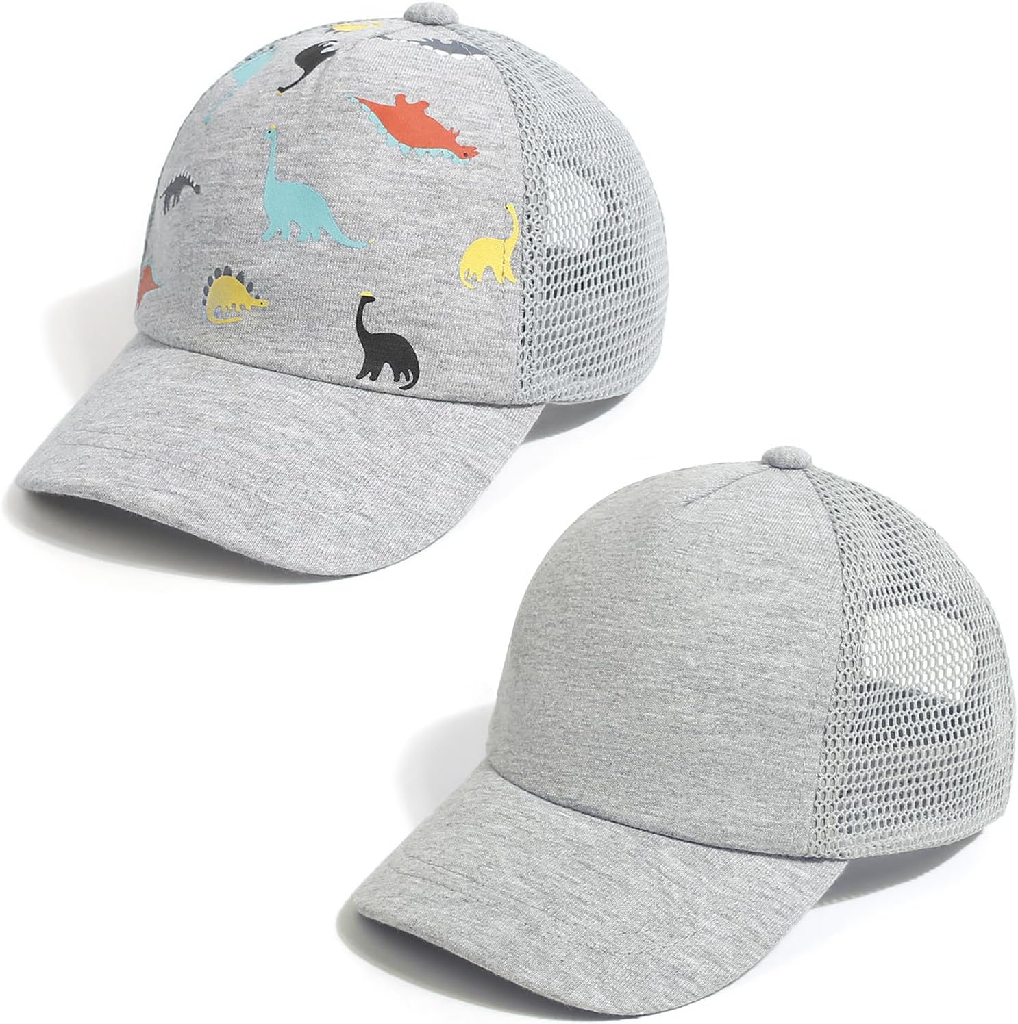 Duoyeree Toddler Baseball Cap Baby Cap Sun hat Print Dinosaur Pattern and Solid Color hat Kids boy