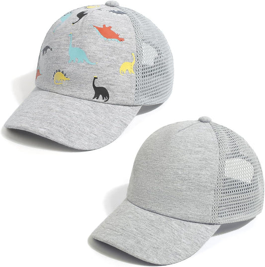 Duoyeree Toddler Baseball Cap Baby Cap Sun hat Print Dinosaur Pattern and Solid Color hat Kids boy