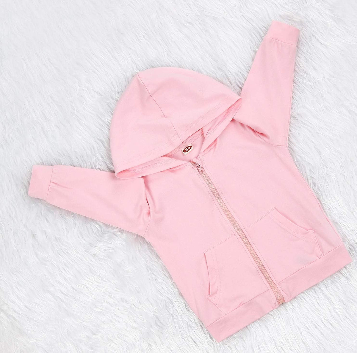 Imcute Baby Zip Up Hoodie, Unisex inflant Toddler Long Sleeve Sweatshirts Lightweight Jacket Hooded