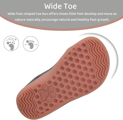 WateLves Toddler Little Kids Wide Barefoot Shoes The First Walking Shoes Girls Boys Breathable Zero