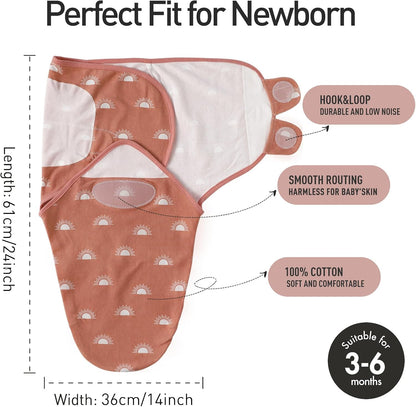 GLLQUEN BABY 3-Pack Baby Swaddle Sleep Sacks for Newborn - Baby Swaddles 3-6 Months, Infant