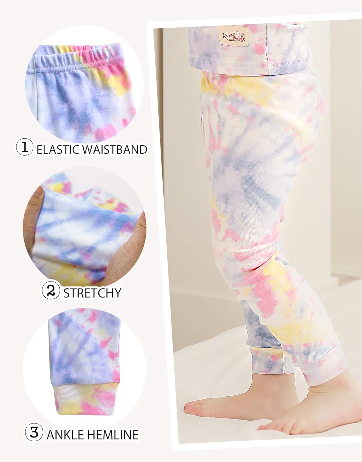VAENAIT BABY 12M-12Y Toddler Kids Boys Girls 100% Cotton Marbling Tiedye Sung Fit Sleepwear Pajamas
