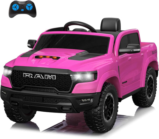 Licensed Ram 1500 Ride on Toys for Kids 4-8, Ride-on Electric Car for Kids with Remote Control