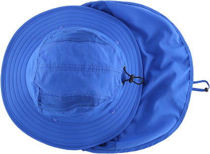 Home Prefer UPF 50+ Boys Sun Hat with Neck Flap Wide Brim Summer Beach Bucket Hat for Boys Girls