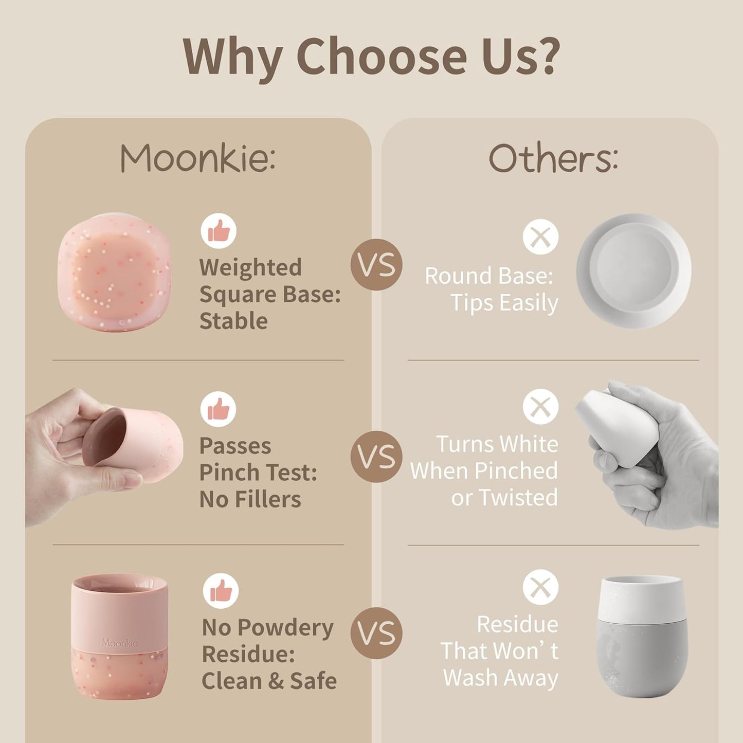 Moonkie Silicone Baby Cups 4 Months+ | Open Training Drinkware for Infants with Confetti Sprinkles