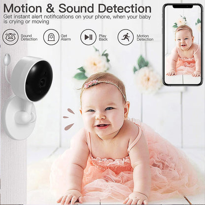 Baby Monitor with Camera and Audio, WiFi Indoor Video Baby Camera with Mount, Motion & Cry
