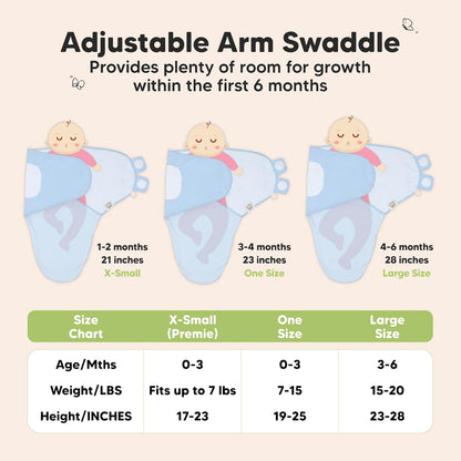 3-Pack Organic Baby Swaddle Sleep Sacks - Swaddles for Newborns, Infant 0-3 Months, Baby Girls