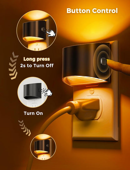 L LOHAS LED Night Light 2 Pack, Night Lights Plug into Wall, Dusk to Dawn Sensor Nightlight, 3