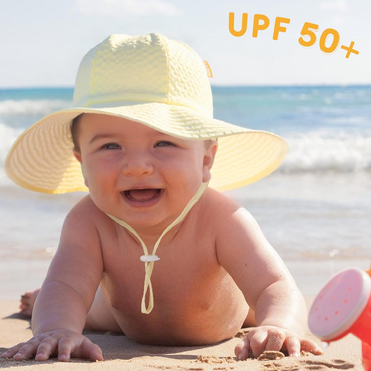 HONGTEYA Baby Sun Hat Toddler Girl Beach Hat Adjustable Outdoor Summer Hat UPF 50+ Sun Protection