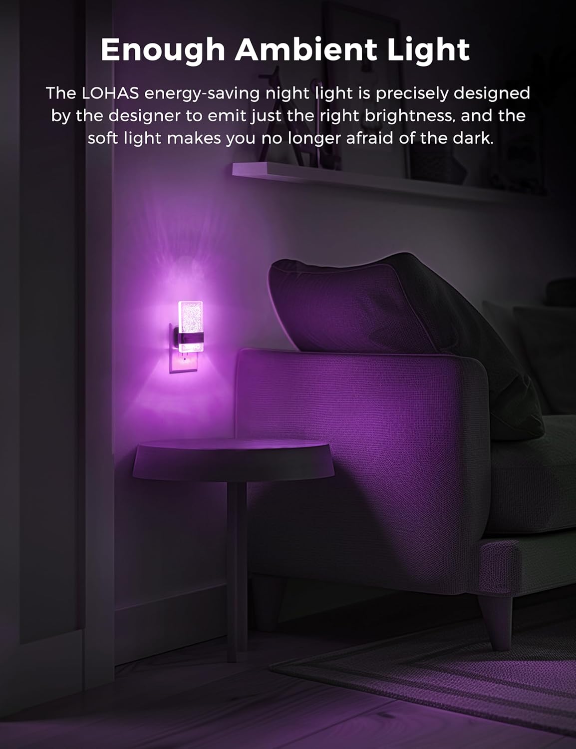 L LOHAS LED Night Lights Plug Into Wall [2 Pack], Color Changing Night Light with Dusk to Dawn