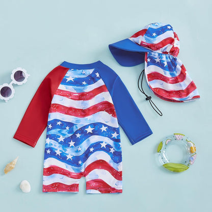 Hnyenmcko Baby/Toddler Boy Rash Guard Swimsuit Long Sleeve One Piece Zipper Swimwear Sunsuit Infant